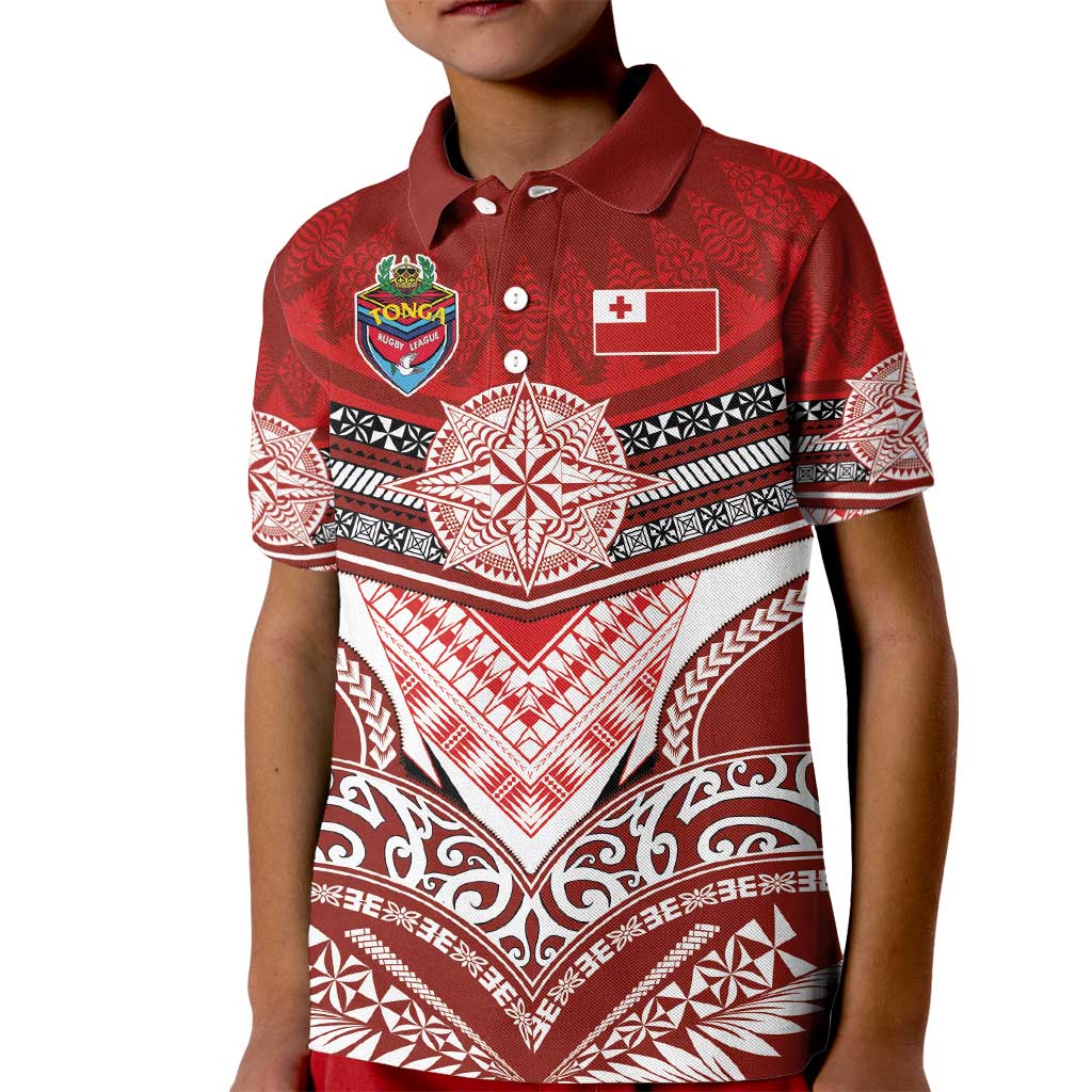 Tonga Rugby Custom Kid Polo Shirt Mana o Tonga-Tribal Heritage Edition Red Color LT03 Kid Red - Polynesian Pride