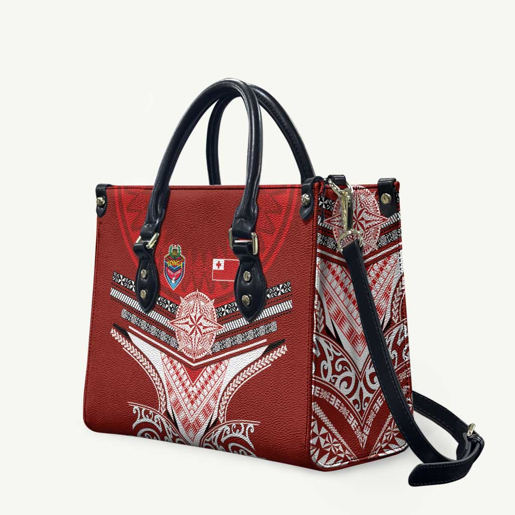 Tonga Rugby Leather Bag Mana o Tonga-Tribal Heritage Edition Red Color LT03 Red - Polynesian Pride