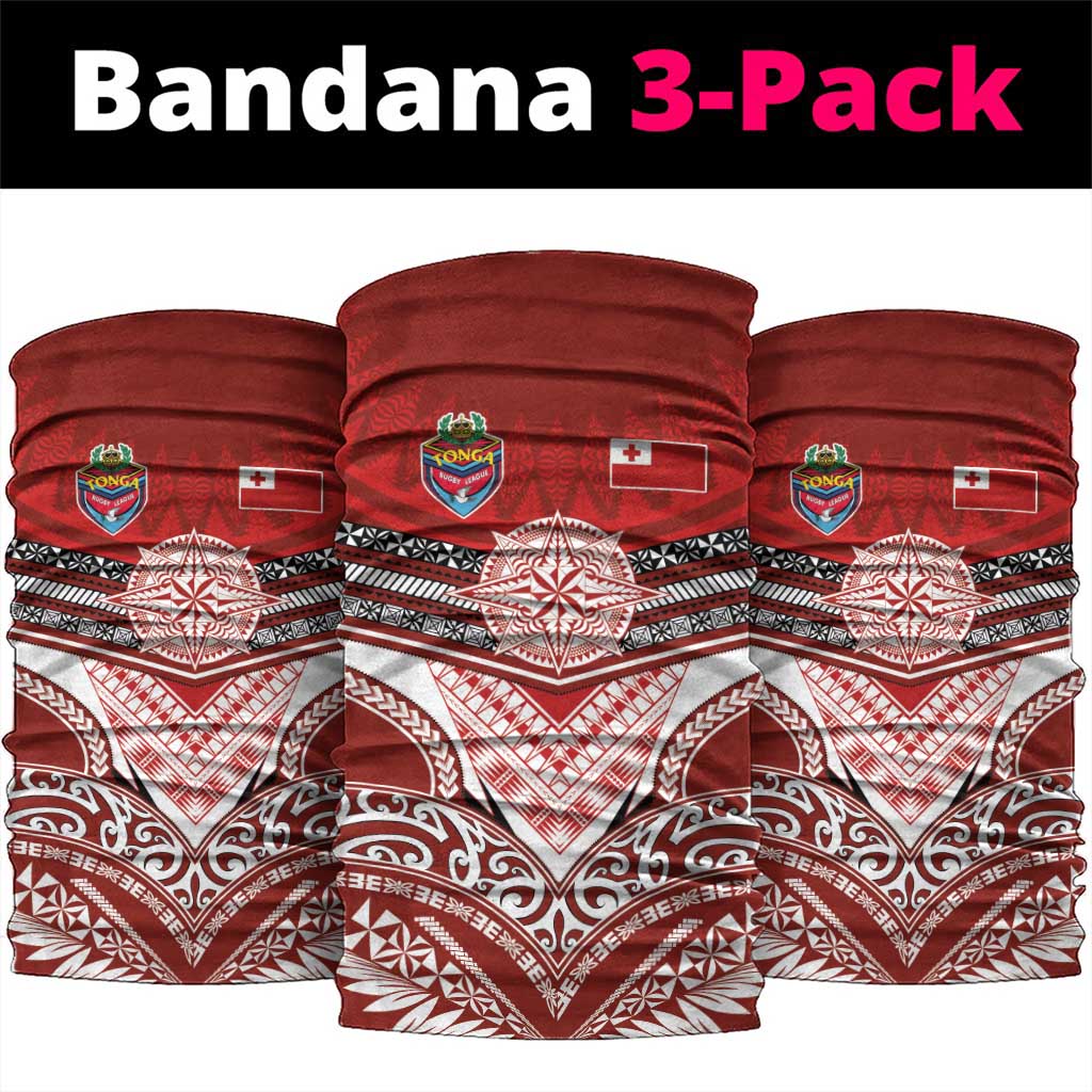 Tonga Rugby Neck Gaiter Mana o Tonga-Tribal Heritage Edition Red Color LT03 package One Size: 25*50cm Red - Polynesian Pride
