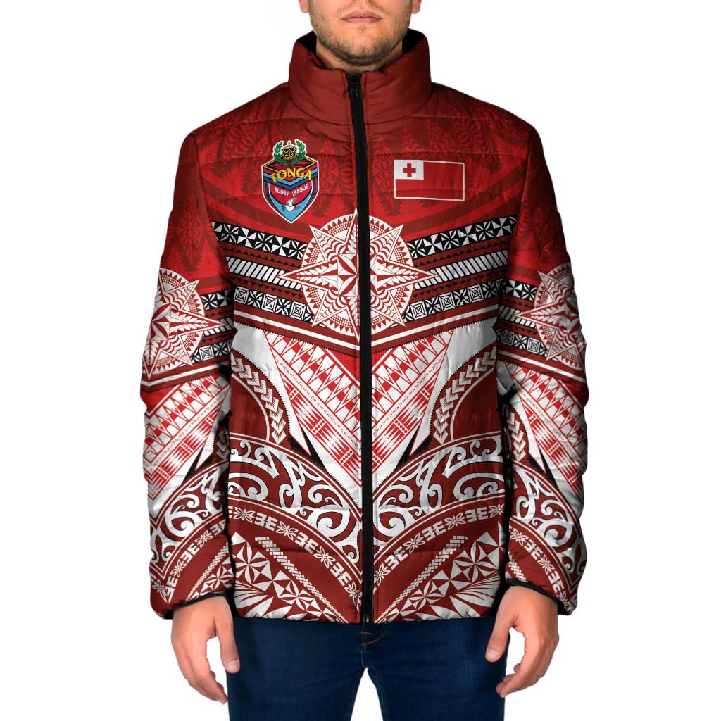 Tonga Rugby Custom Padded Jacket Mana o Tonga-Tribal Heritage Edition Red Color LT03 Men Red - Polynesian Pride