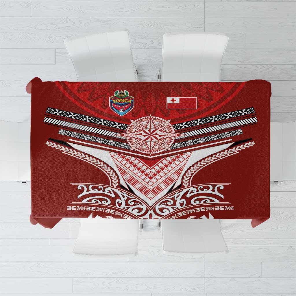 Tonga Rugby Tablecloth Mana o Tonga-Tribal Heritage Edition Red Color LT03 Red - Polynesian Pride