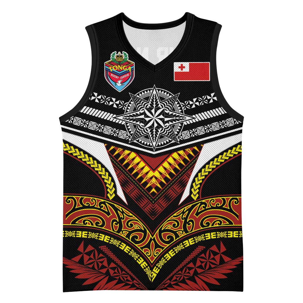 Tonga Rugby Custom Basketball Jersey Mana o Tonga-Tribal Heritage Edition Black Color LT03 Unisex Red - Polynesian Pride