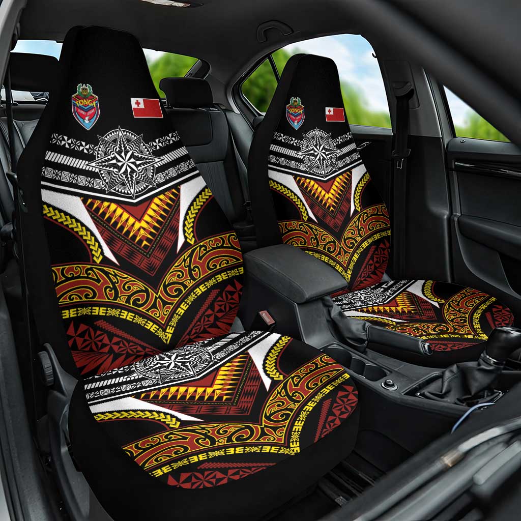 Tonga Rugby Car Seat Cover Mana o Tonga-Tribal Heritage Edition Black Color LT03 One Size Red - Polynesian Pride