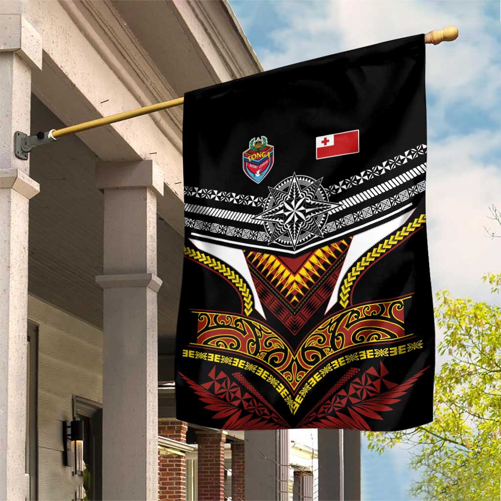 Tonga Rugby Garden Flag Mana o Tonga-Tribal Heritage Edition Black Color LT03 House Flag Red - Polynesian Pride