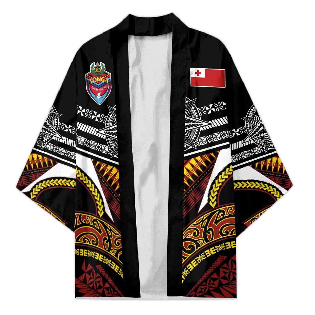 Tonga Rugby Custom Kimono Mana o Tonga-Tribal Heritage Edition Black Color LT03 Unisex Red - Polynesian Pride