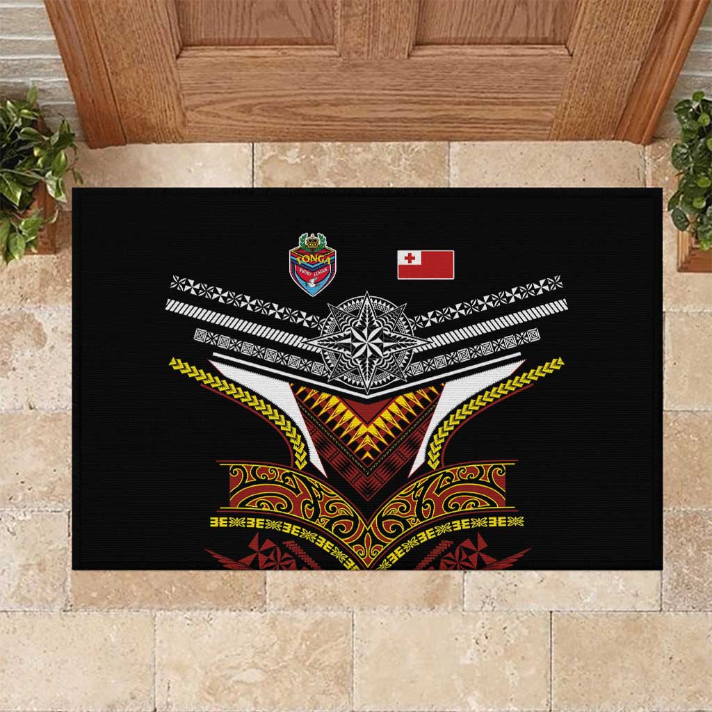 Tonga Rugby Rubber Doormat Mana o Tonga-Tribal Heritage Edition Black Color LT03 Red - Polynesian Pride