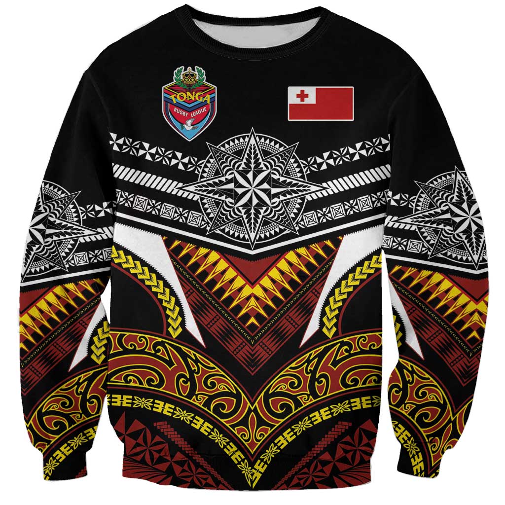 Tonga Rugby Custom Sweatshirt Mana o Tonga-Tribal Heritage Edition Black Color LT03 Unisex Red - Polynesian Pride