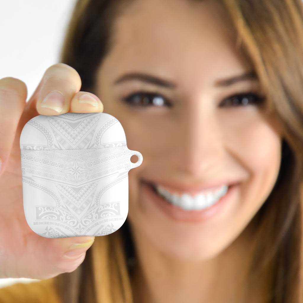 Tonga White Sunday AirPods Case Tongan Tribal Heritage Tattoos LT03 White - Polynesian Pride