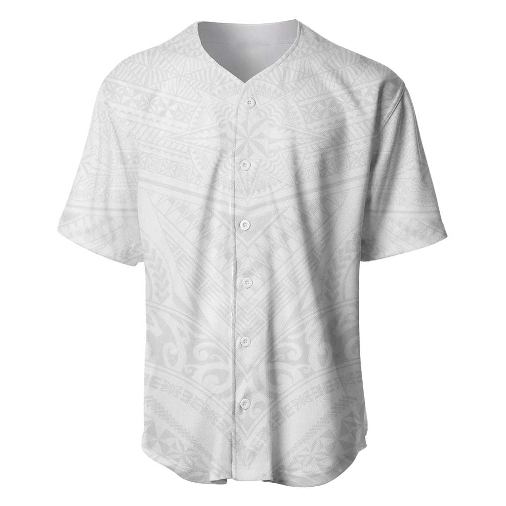 Tonga White Sunday Baseball Jersey Tongan Tribal Heritage Tattoos LT03 White - Polynesian Pride