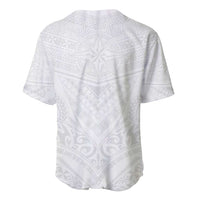 Tonga White Sunday Baseball Jersey Tongan Tribal Heritage Tattoos LT03 - Polynesian Pride