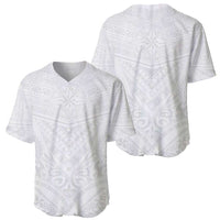Tonga White Sunday Baseball Jersey Tongan Tribal Heritage Tattoos LT03 - Polynesian Pride