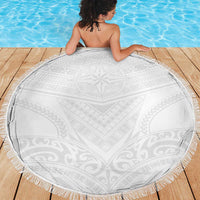 Tonga White Sunday Beach Blanket Tongan Tribal Heritage Tattoos LT03 - Polynesian Pride