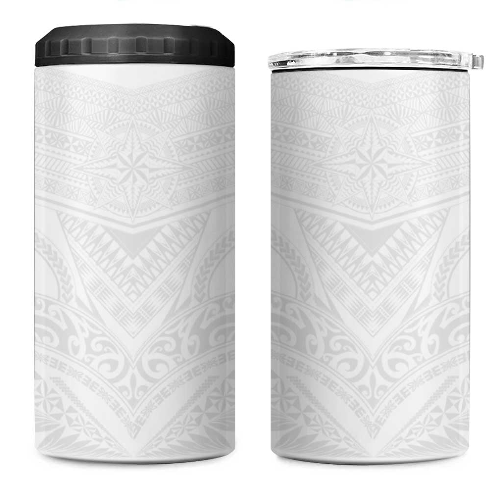 Tonga White Sunday 4 in 1 Can Cooler Tumbler Tongan Tribal Heritage Tattoos LT03 One Size: 16 oz White - Polynesian Pride