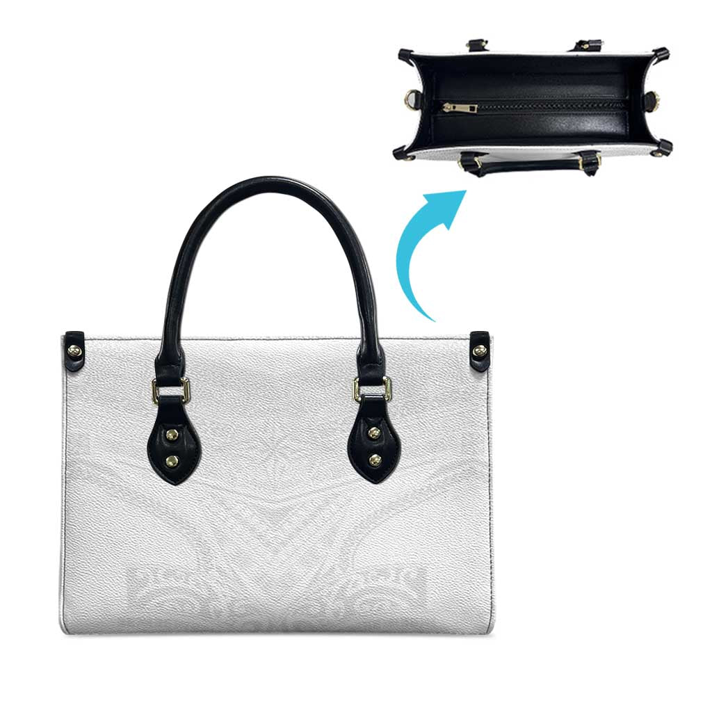 Tonga White Sunday Leather Bag Tongan Tribal Heritage Tattoos LT03 - Polynesian Pride