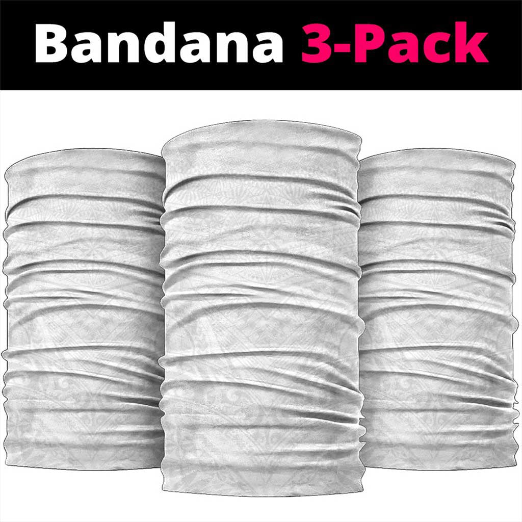 Tonga White Sunday Neck Gaiter Tongan Tribal Heritage Tattoos LT03 package One Size: 25*50cm White - Polynesian Pride