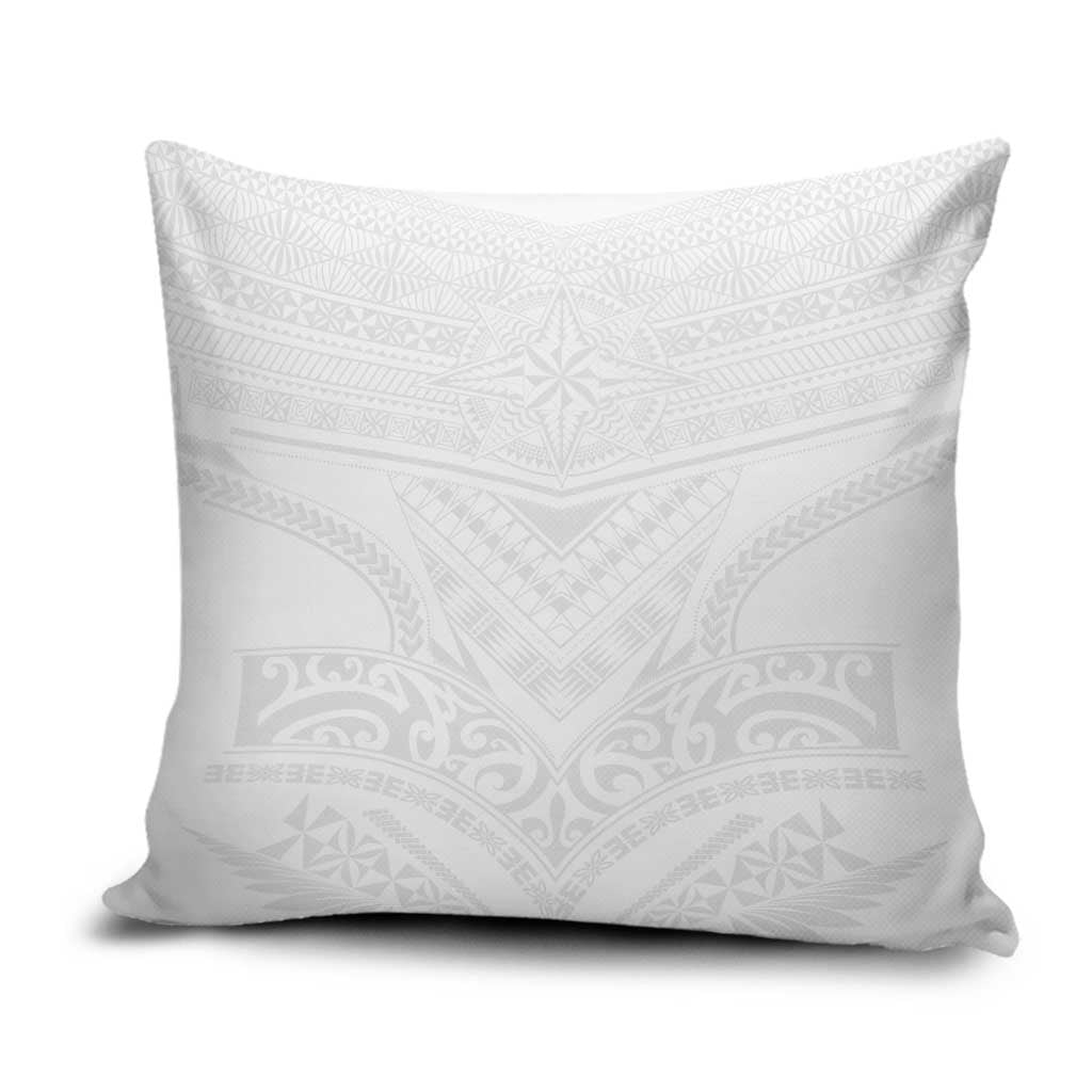 Tonga White Sunday Pillow Cover Tongan Tribal Heritage Tattoos LT03 White - Polynesian Pride