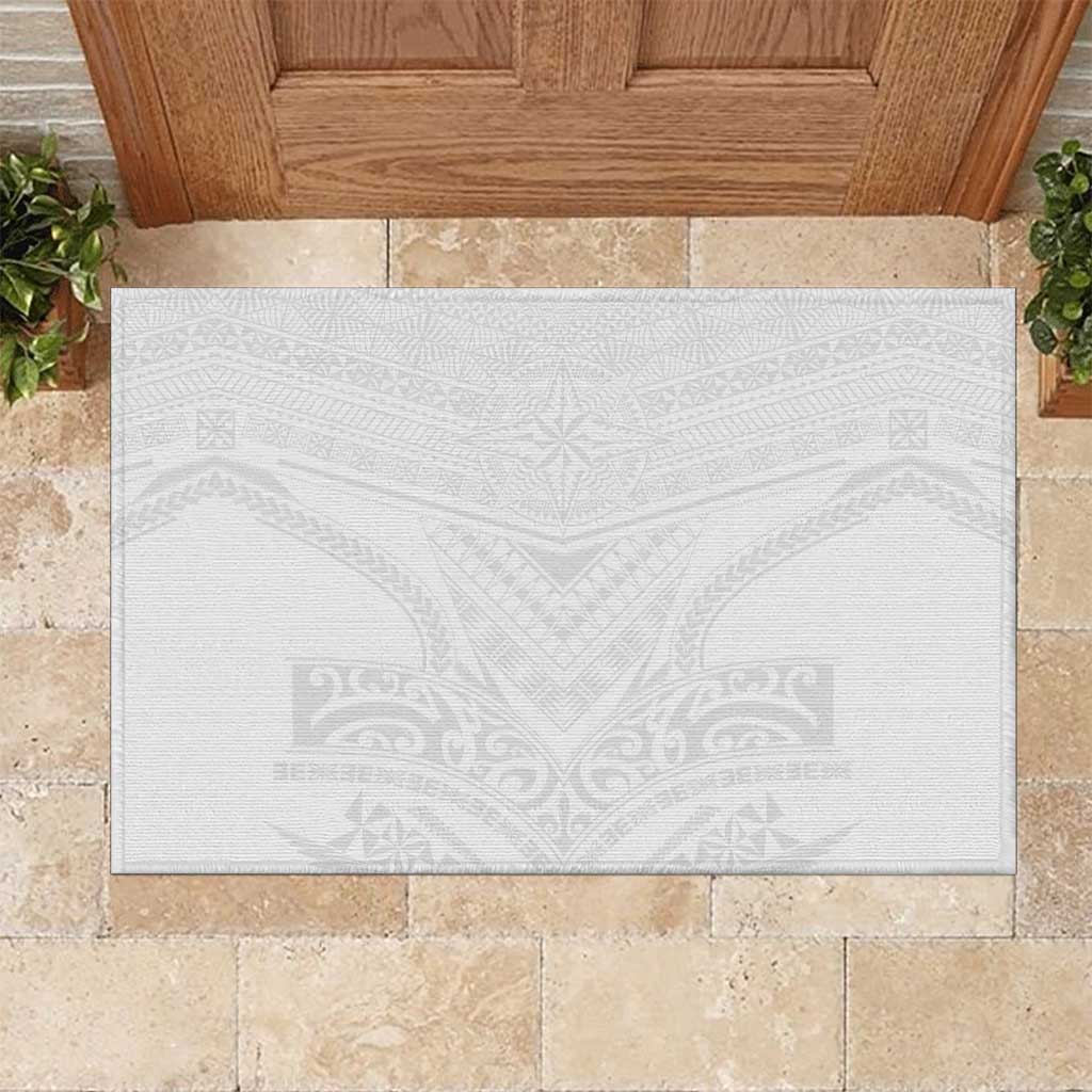 Tonga White Sunday Rubber Doormat Tongan Tribal Heritage Tattoos LT03 White - Polynesian Pride