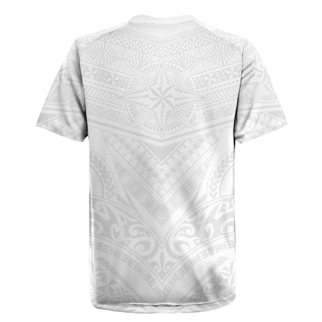 Tonga White Sunday Rugby Jersey Tongan Tribal Heritage Tattoos LT03 - Polynesian Pride