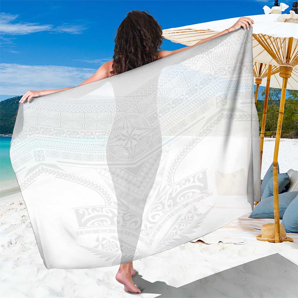 Tonga White Sunday Sarong Tongan Tribal Heritage Tattoos LT03 One Size 44 x 66 inches White - Polynesian Pride