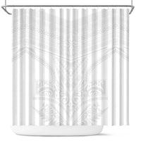 Tonga White Sunday Shower Curtain Tongan Tribal Heritage Tattoos LT03 White - Polynesian Pride