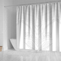 Tonga White Sunday Shower Curtain Tongan Tribal Heritage Tattoos LT03 - Polynesian Pride