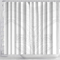 Tonga White Sunday Shower Curtain Tongan Tribal Heritage Tattoos LT03 - Polynesian Pride