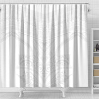 Tonga White Sunday Shower Curtain Tongan Tribal Heritage Tattoos LT03 - Polynesian Pride
