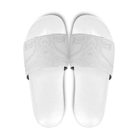 Tonga White Sunday Slide Sandals Tongan Tribal Heritage Tattoos LT03 White - Polynesian Pride