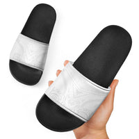 Tonga White Sunday Slide Sandals Tongan Tribal Heritage Tattoos LT03 - Polynesian Pride
