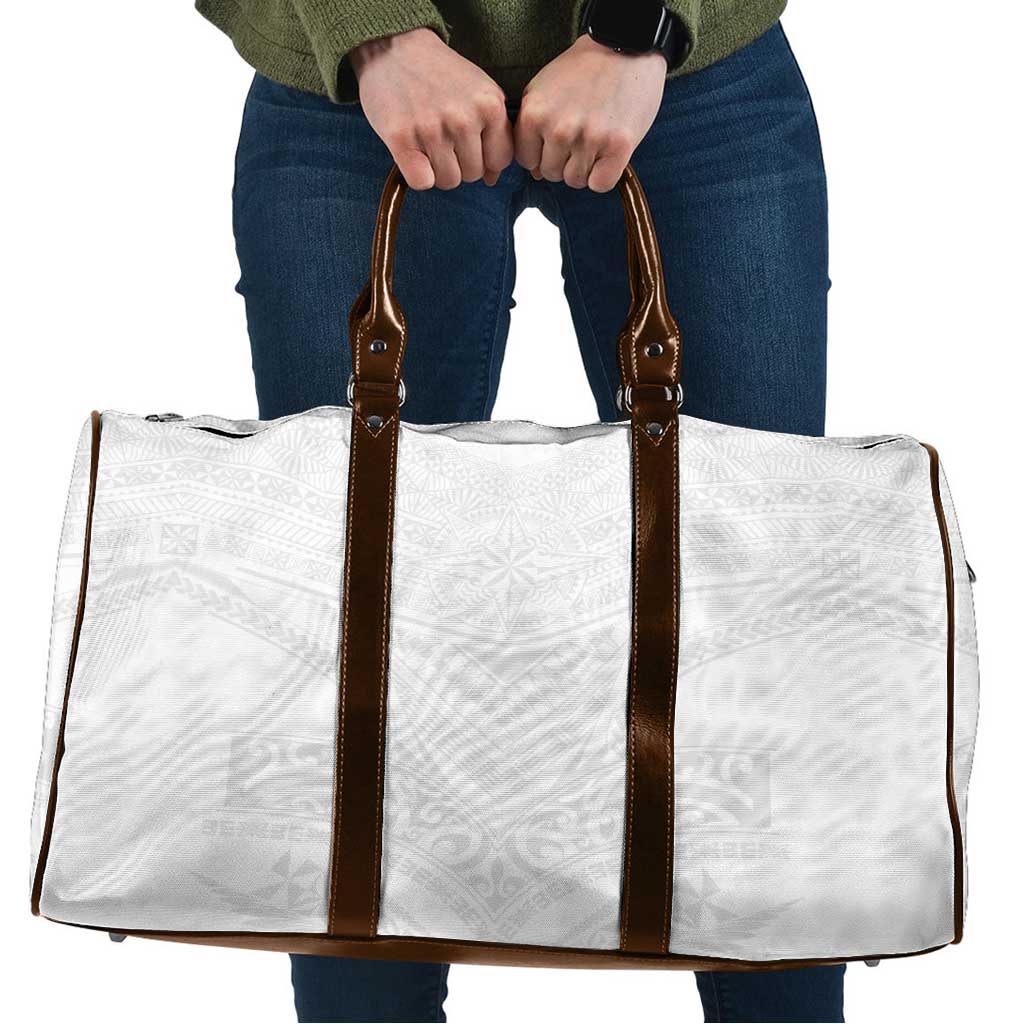 Tonga White Sunday Travel Bag Tongan Tribal Heritage Tattoos LT03 White - Polynesian Pride