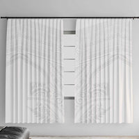 Tonga White Sunday Window Curtain Tongan Tribal Heritage Tattoos LT03 With Hooks White - Polynesian Pride