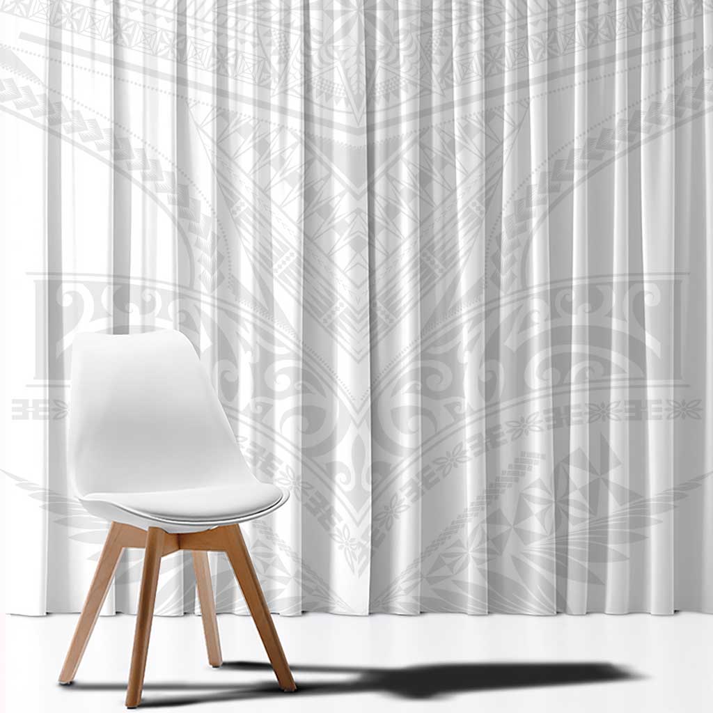 Tonga White Sunday Window Curtain Tongan Tribal Heritage Tattoos LT03 - Polynesian Pride