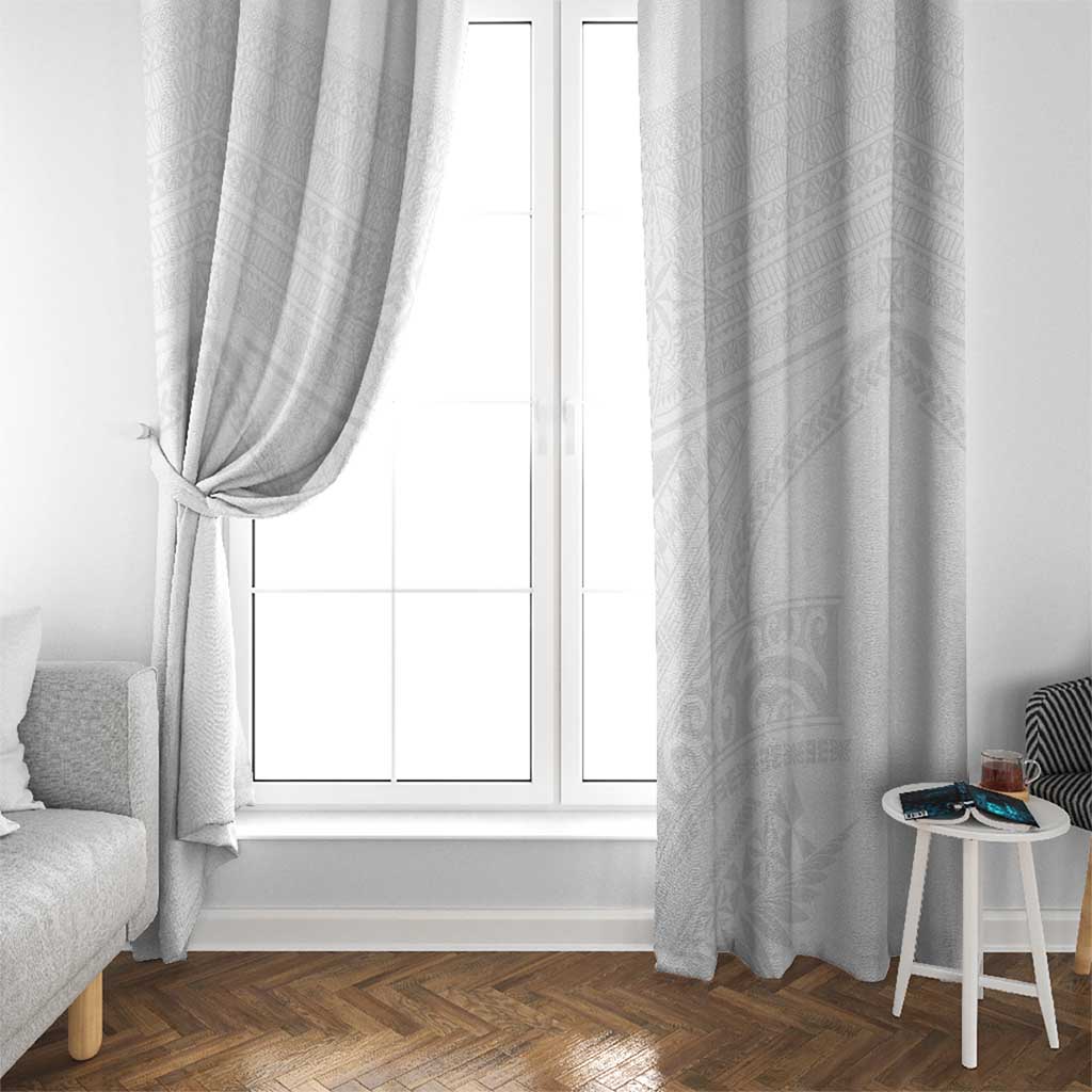 Tonga White Sunday Window Curtain Tongan Tribal Heritage Tattoos LT03 - Polynesian Pride
