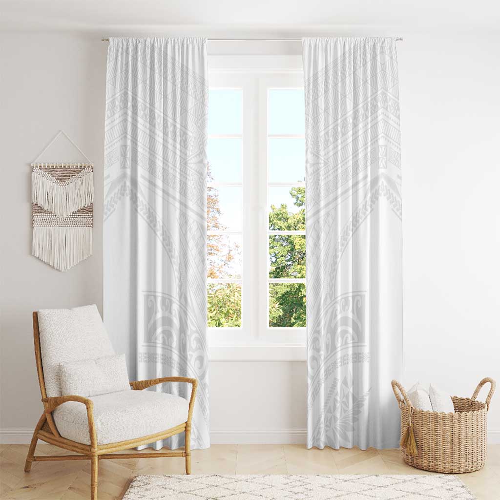 Tonga White Sunday Window Curtain Tongan Tribal Heritage Tattoos LT03 - Polynesian Pride