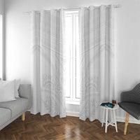 Tonga White Sunday Window Curtain Tongan Tribal Heritage Tattoos LT03 With Grommets White - Polynesian Pride