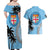 Personalised Fiji Couples Matching Off Shoulder Maxi Dress and Hawaiian Shirt Tapa Pattern Fijian Coat of Arms and Palm Tree LT03 - Polynesian Pride