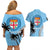 Personalised Fiji Couples Matching Off Shoulder Short Dress and Hawaiian Shirt Tapa Pattern Fijian Coat of Arms and Palm Tree LT03 - Polynesian Pride