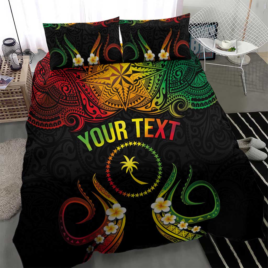 Personalised Chuuk Independence Day Bedding Set Polynesian Tattoo and Plumeria Reggae Color LT03 - Polynesian Pride