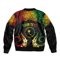 Personalised Chuuk Independence Day Bomber Jacket Polynesian Tattoo and Plumeria Reggae Color LT03 - Polynesian Pride