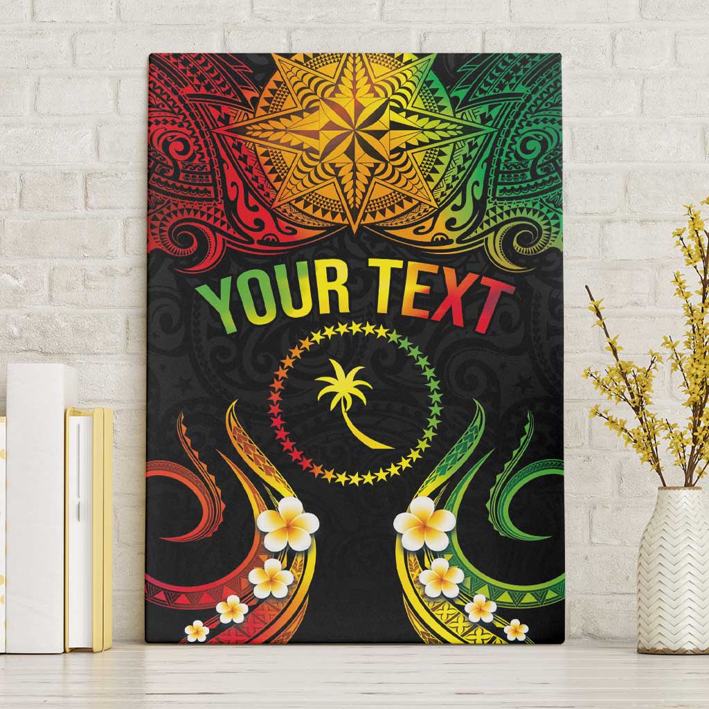 Personalised Chuuk Independence Day Canvas Wall Art Polynesian Tattoo and Plumeria Reggae Color LT03 Without Frame Reggae - Polynesian Pride