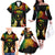 Personalised Chuuk Independence Day Family Matching Off The Shoulder Long Sleeve Dress and Hawaiian Shirt Polynesian Tattoo and Plumeria Reggae Color