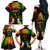 Personalised Chuuk Independence Day Family Matching Off The Shoulder Long Sleeve Dress and Hawaiian Shirt Polynesian Tattoo and Plumeria Reggae Color