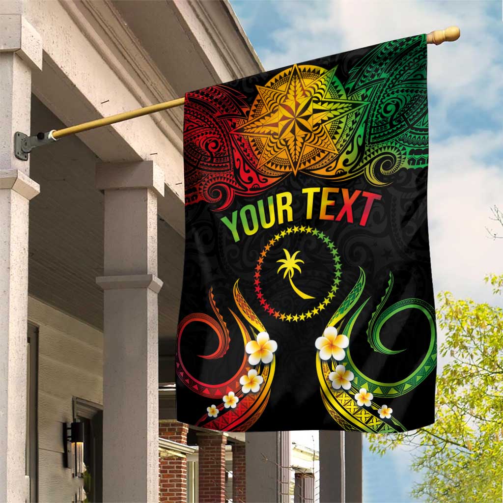 Personalised Chuuk Independence Day Garden Flag Polynesian Tattoo and Plumeria Reggae Color LT03 House Flag Reggae - Polynesian Pride