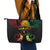 Personalised Chuuk Independence Day Leather Tote Bag Polynesian Tattoo and Plumeria Reggae Color