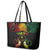 Personalised Chuuk Independence Day Leather Tote Bag Polynesian Tattoo and Plumeria Reggae Color