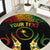 Personalised Chuuk Independence Day Round Carpet Polynesian Tattoo and Plumeria Reggae Color