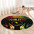 Personalised Chuuk Independence Day Round Carpet Polynesian Tattoo and Plumeria Reggae Color