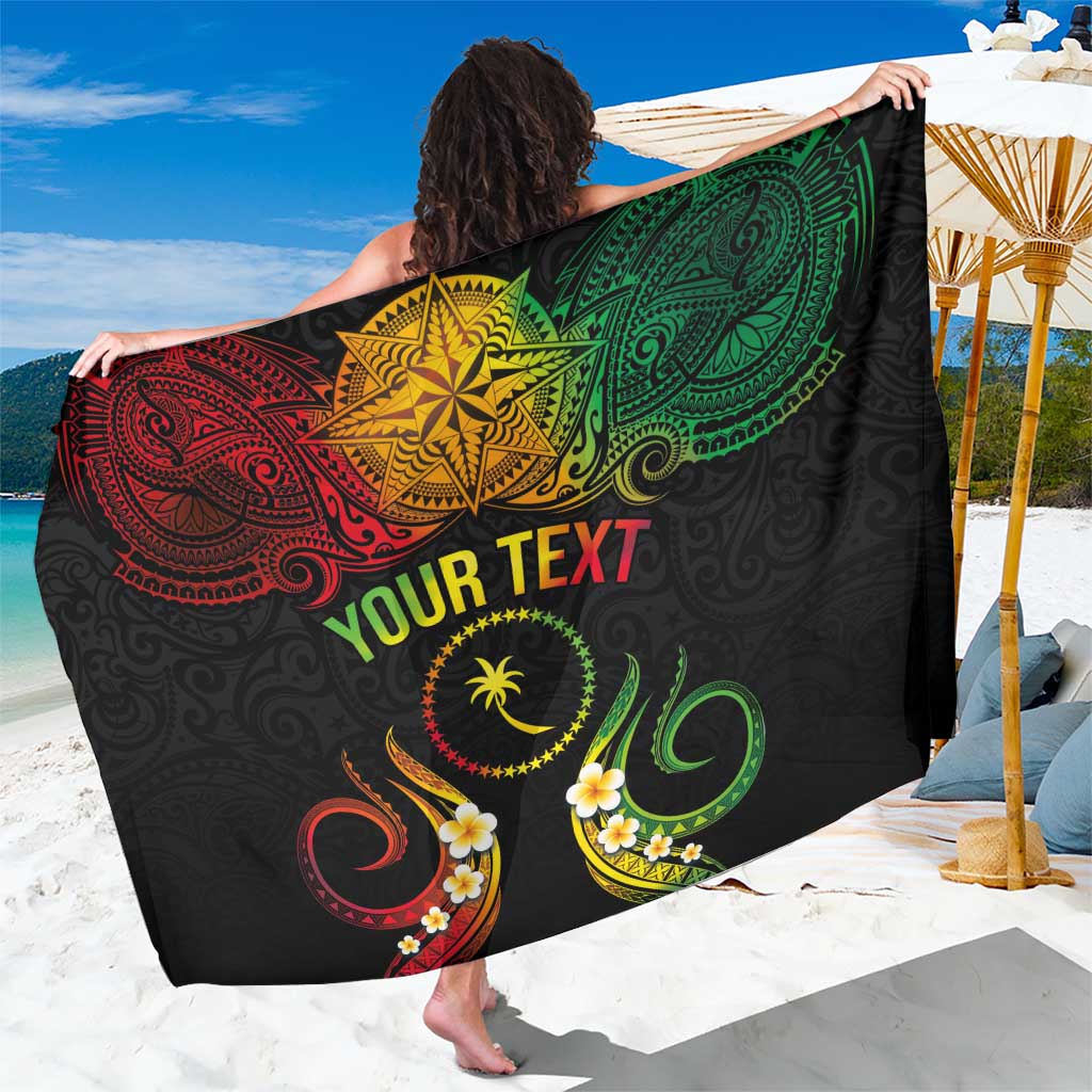 Personalised Chuuk Independence Day Sarong Polynesian Tattoo and Plumeria Reggae Color LT03 One Size 44 x 66 inches Reggae - Polynesian Pride