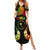 Personalised Chuuk Independence Day Summer Maxi Dress Polynesian Tattoo and Plumeria Reggae Color