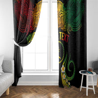 Personalised Chuuk Independence Day Window Curtain Polynesian Tattoo and Plumeria Reggae Color LT03 - Polynesian Pride